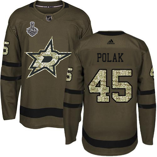 Adidas Men Dallas Stars #45 Roman Polak Green Salute to Service 2020 Stanley Cup Final Stitched NHL Jersey